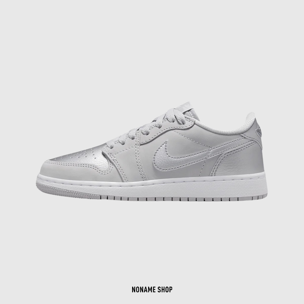 NIKE AIR JORDAN 1 LOW OG " METALLIC SILVER " 皮革 Y2K 日本銀 金屬 灰銀色 (GS/大童)