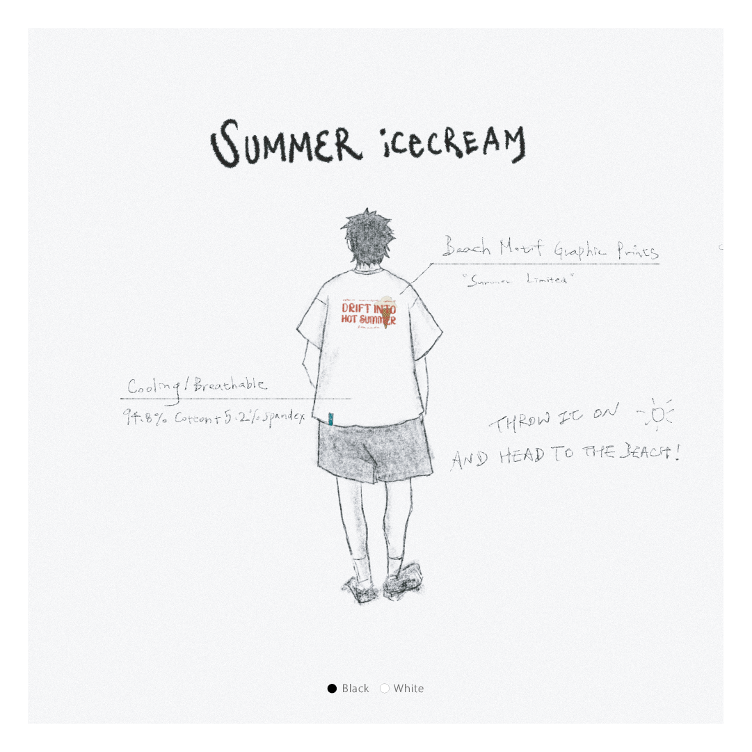 『 Pre-Sale 』DRiFTNESS｜5SS-D07 ”Summer icecream” 設計款圖T