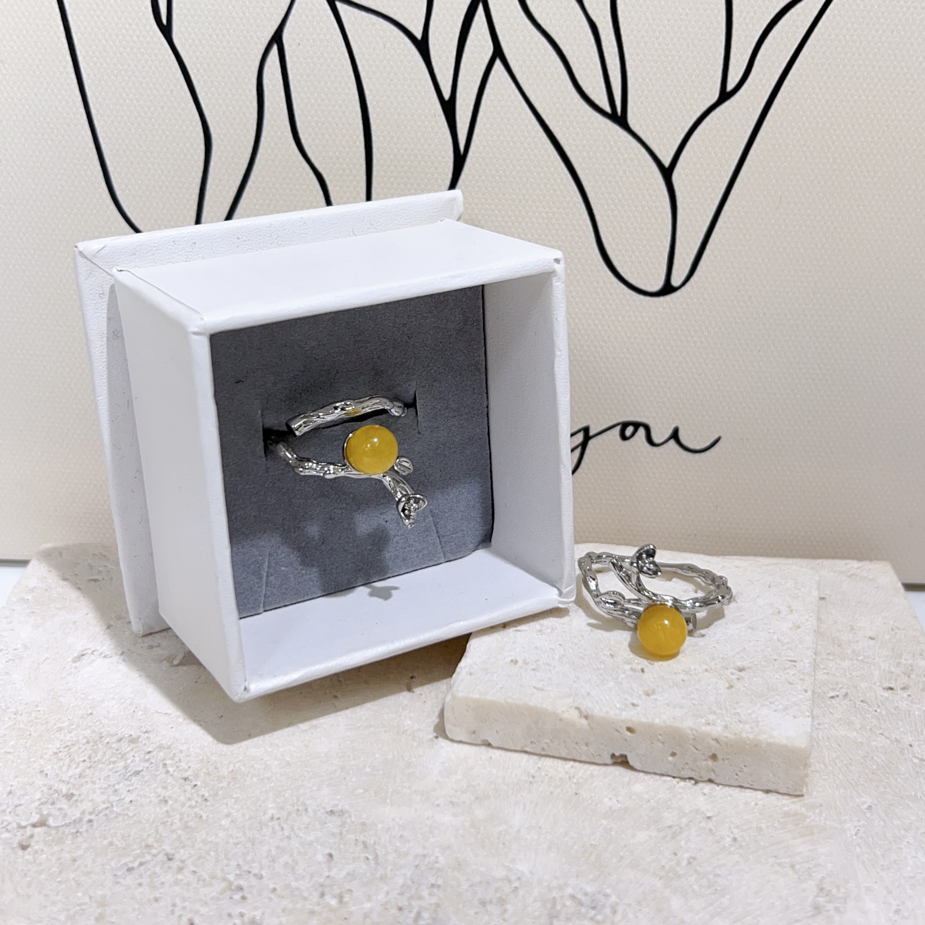 E271 蜜蠟花環設計款戒指