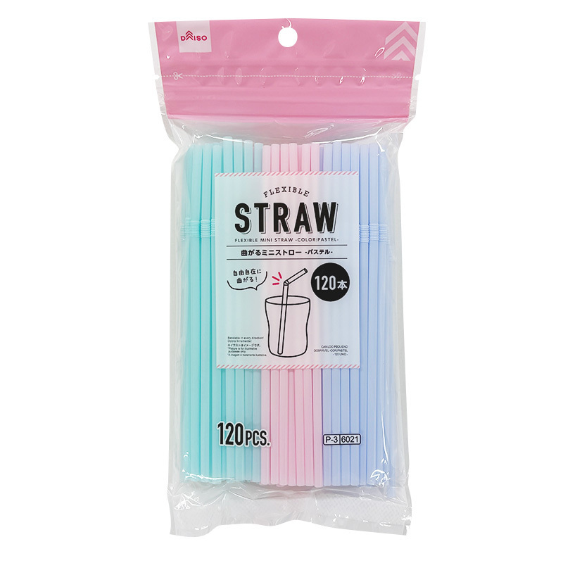 可彎曲迷你吸管/粉彩 120入 16cm