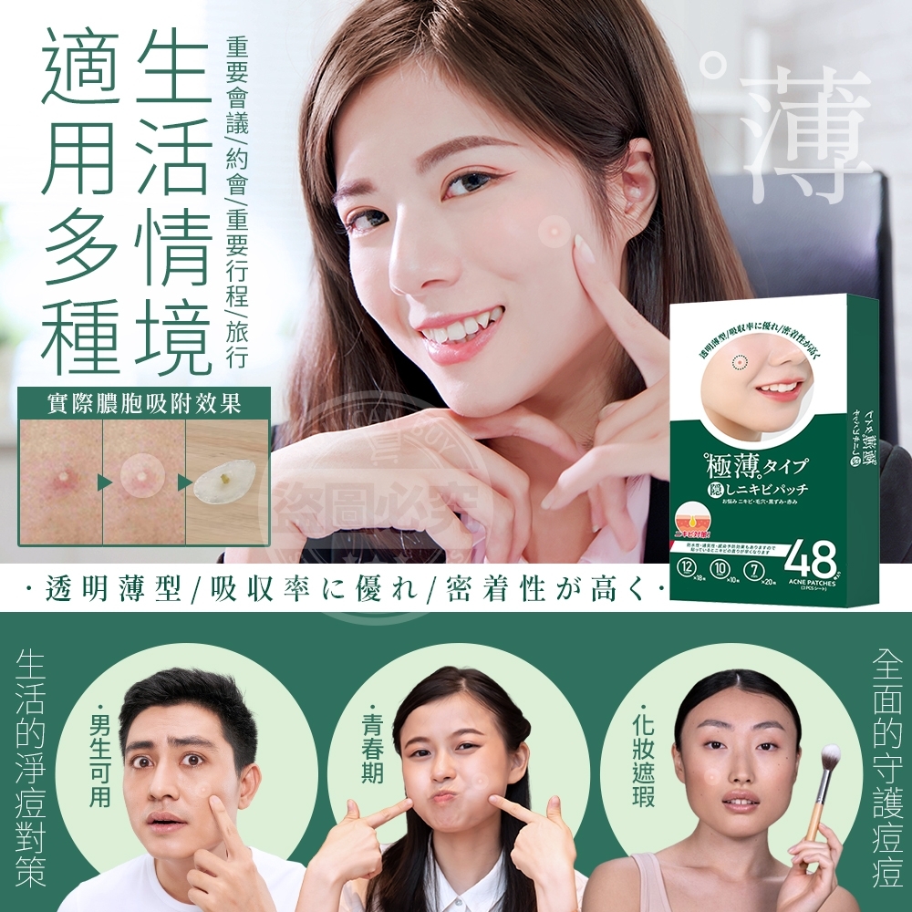 日本淨痘對策 隱形輕薄痘痘貼（1套3盒）