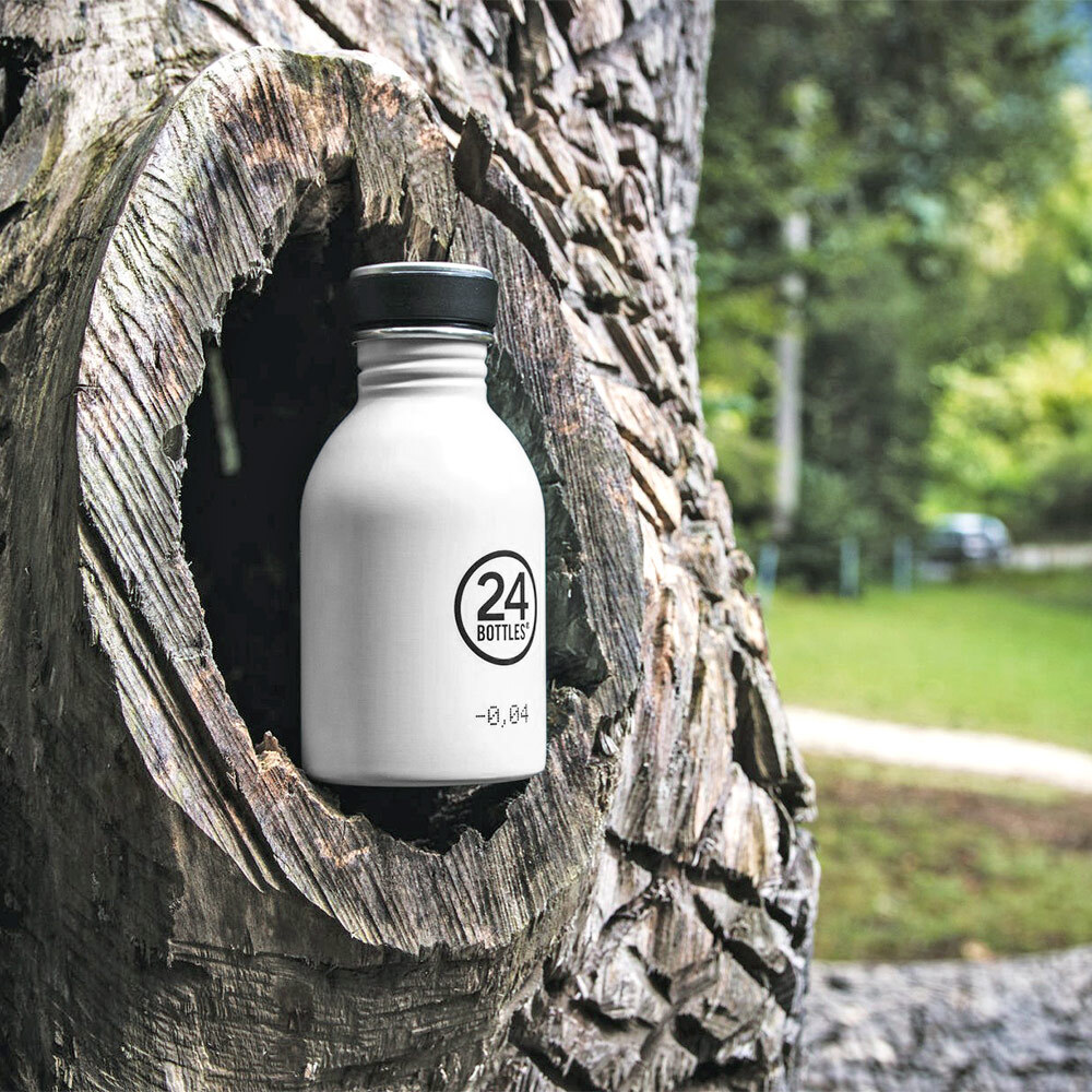 義大利 24Bottles 高耐磨輕量冷水瓶 250ml - 冰雪白