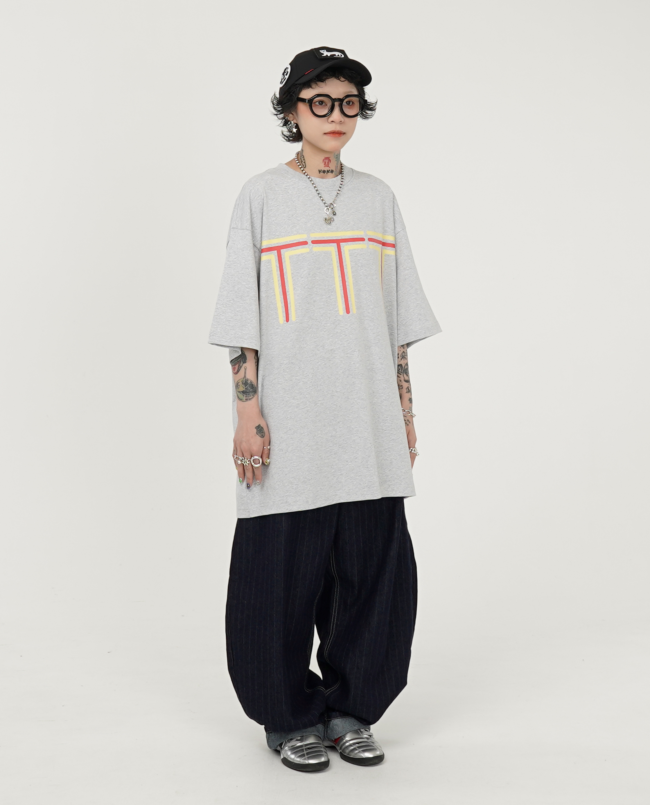 The Trilogy Tapes TTT LOGO STRIPES T-SHIRT - 25SS