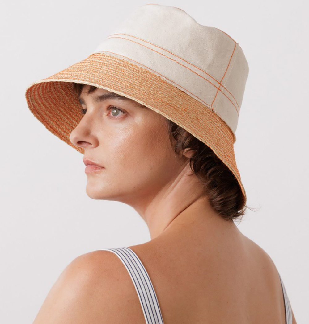 Lola hats 橘條紋棉帽