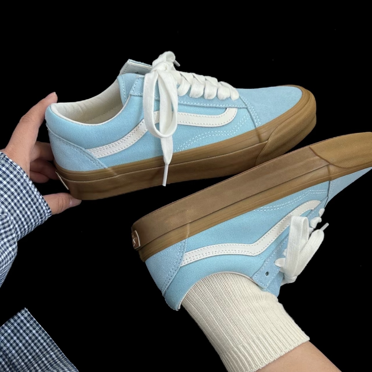 VANS PREMIUM LX OLD SCHOOL 天空藍 焦糖底 水藍 滑板鞋 男女款 VN000D56CAU