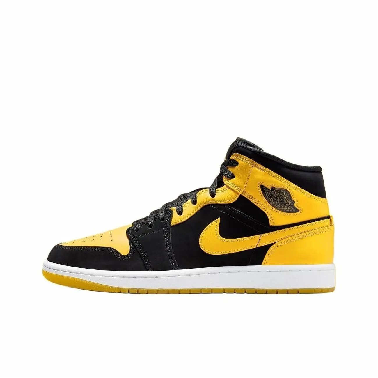 Nike Air Jordan 1 Mid Black 黃黑 中筒 HJ6654-071