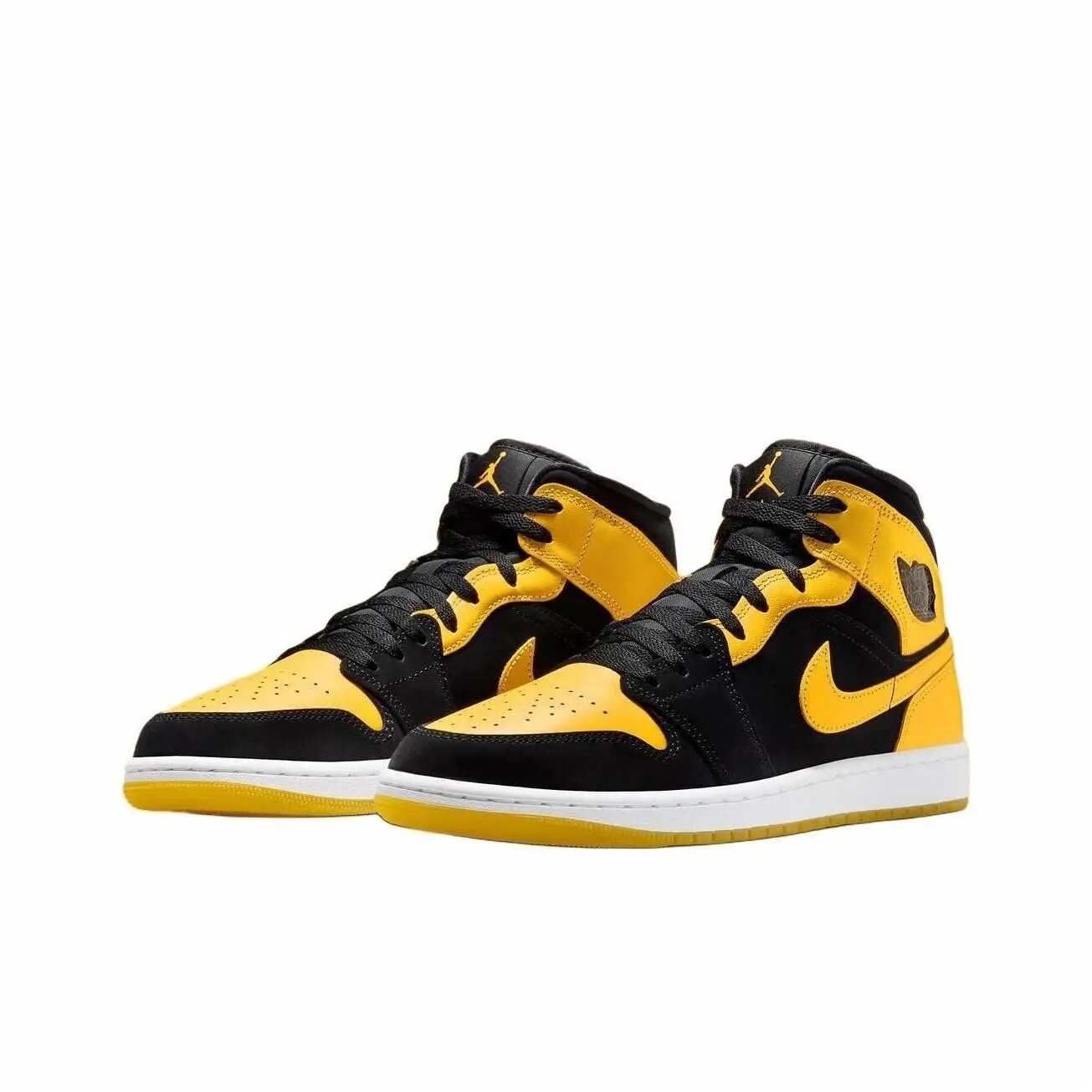 Nike Air Jordan 1 Mid Black 黃黑 中筒 HJ6654-071