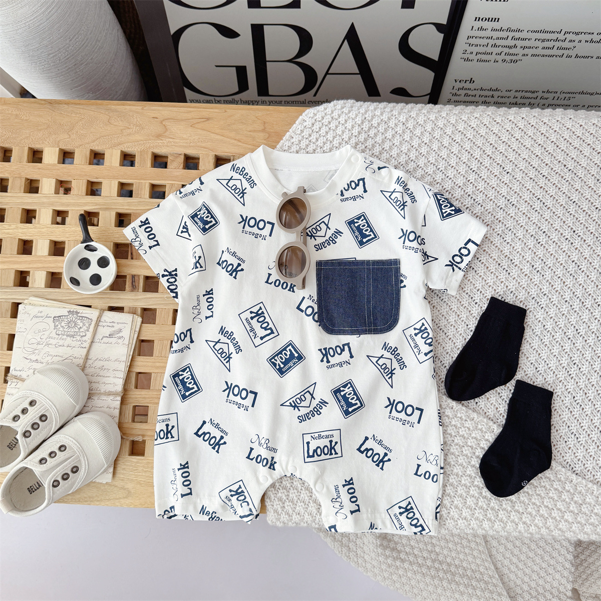 25夏 字母潮款包屁衣