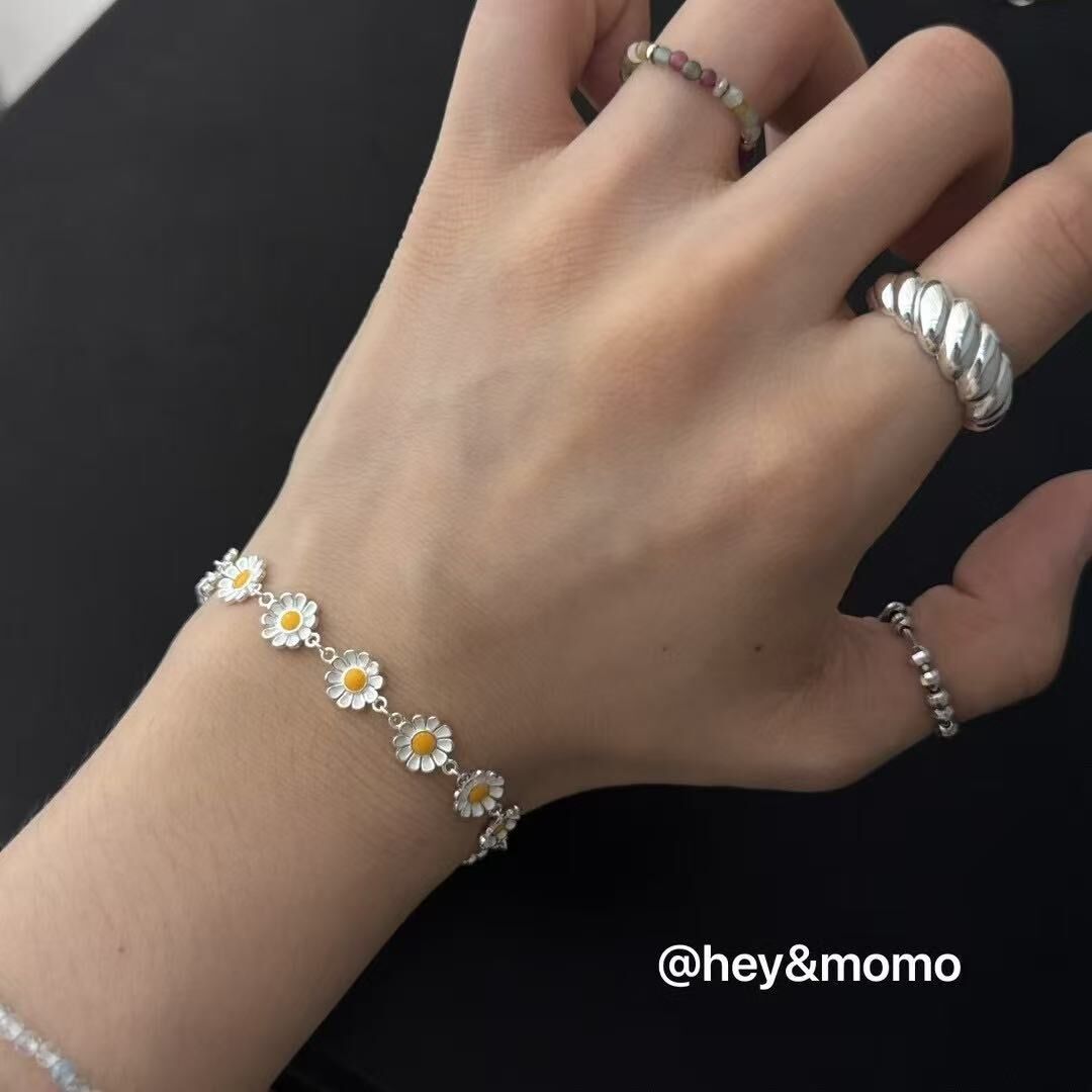 HM4382 925銀GD小雛菊手鏈