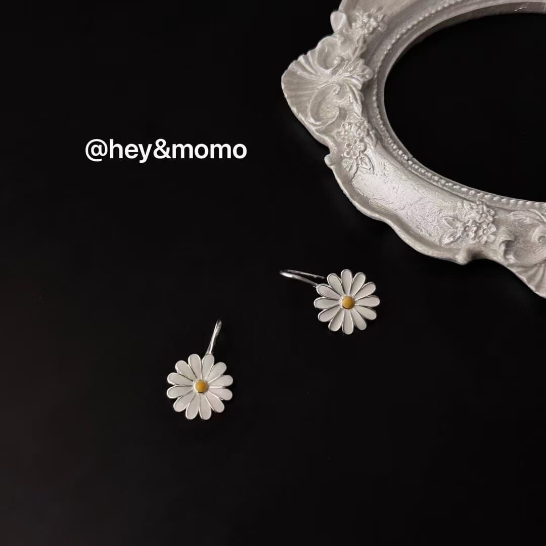 HM4385 925銀GD小雛菊耳環