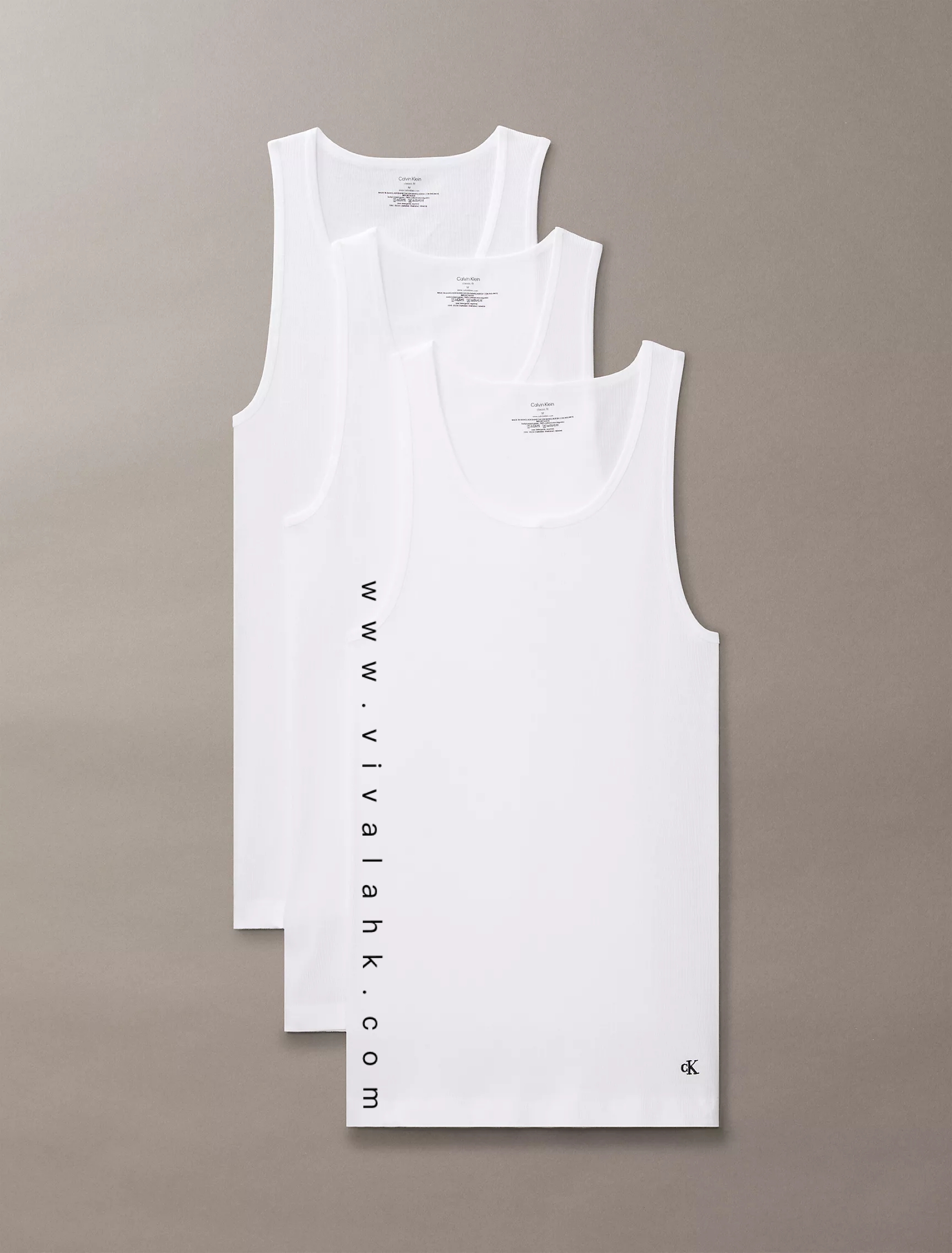 Calvin Klein - 全棉 經典 男裝 圓領 背心 (3件裝)