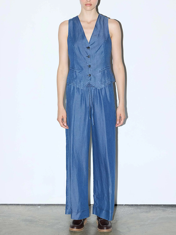 EUROPEAN 丹寧排釦背心