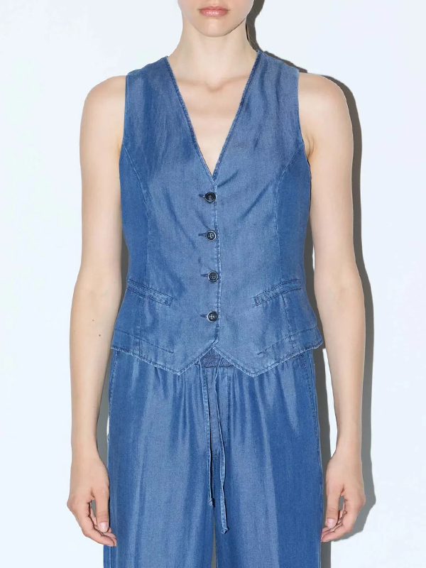 EUROPEAN 丹寧排釦背心