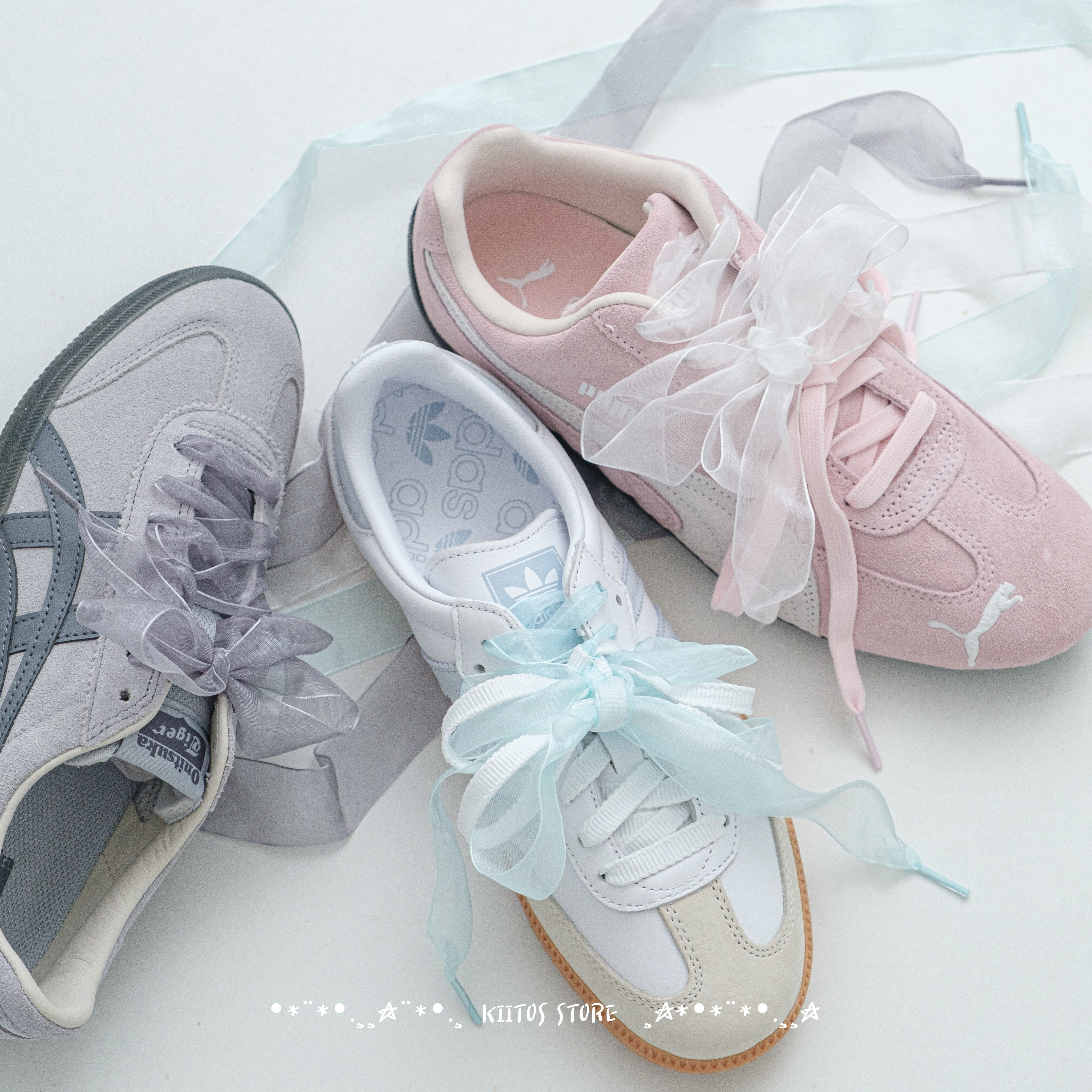 【現貨】寶寶藍 銀灰 白 歐根紗 半透明 絲綢 絲帶 穿搭配件 公主 芭蕾風 寬版 蕾絲 鞋帶