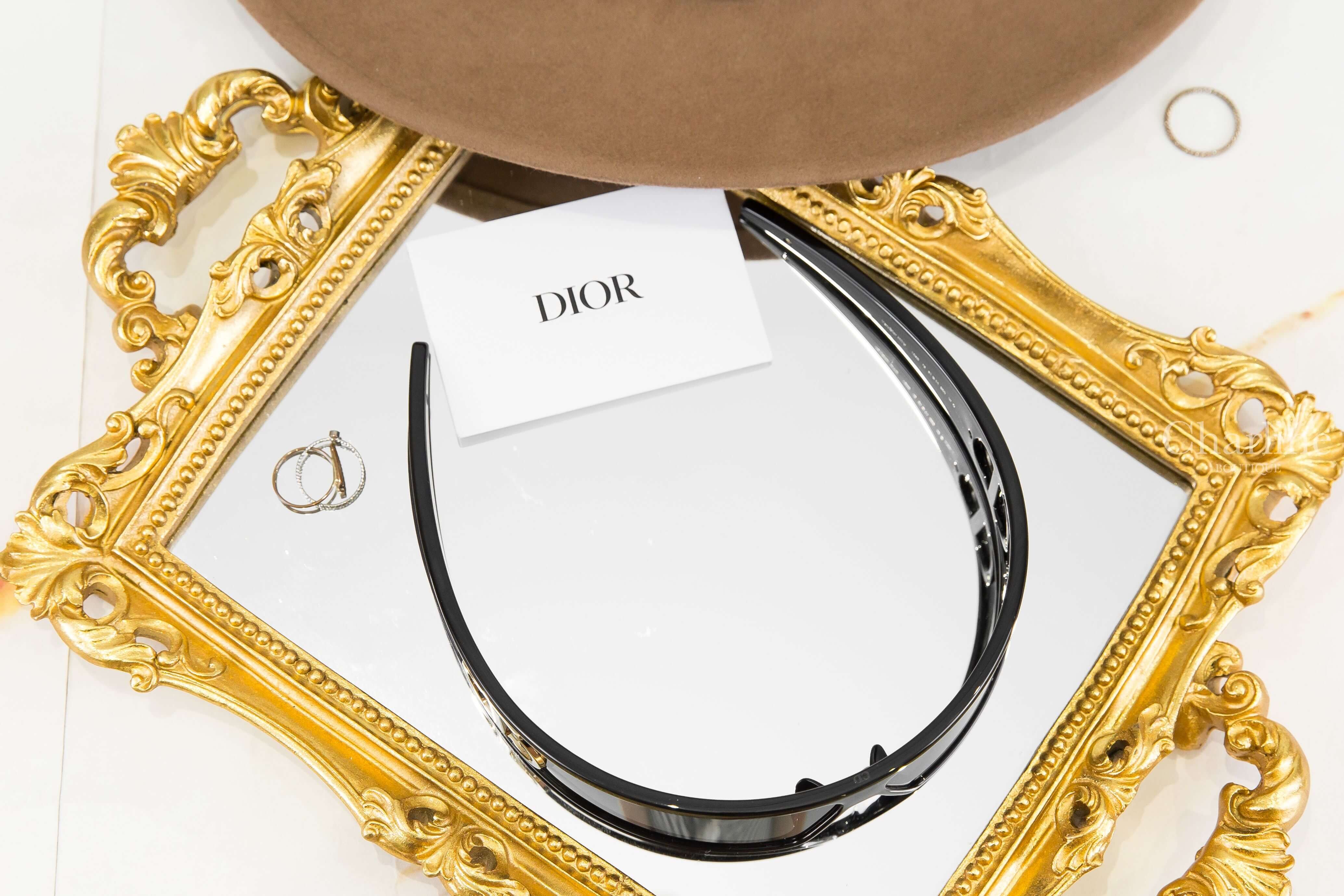 Dior VeryDior M1U 黑色灰色鏡片側邊金色CD藤格紋髮箍太陽眼鏡-Charline Boutique 精品代購
