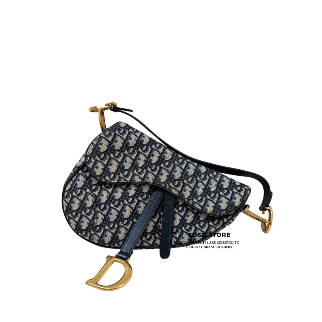 Dior Saddle Medium Bag - Blue / Ghw
