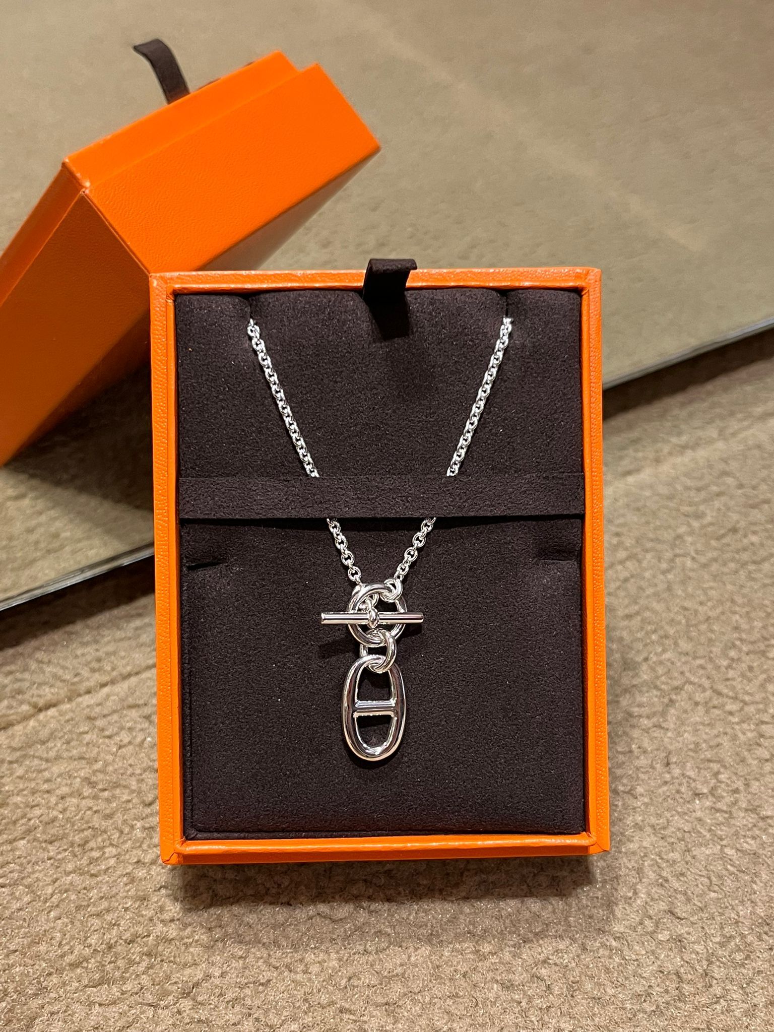 H chaine d'ancre pendant 925 40cm 豬鼻純銀頸鏈