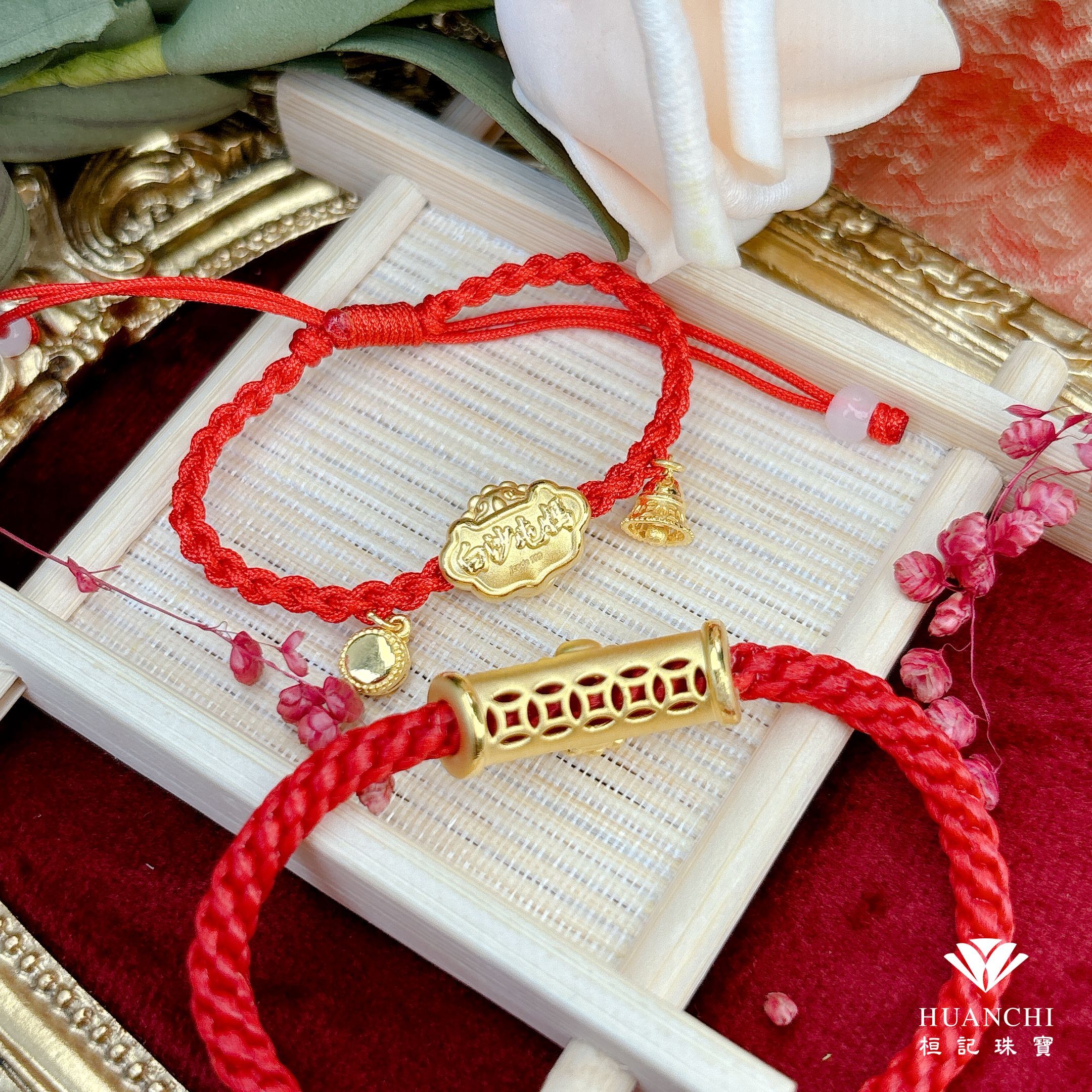 白沙屯媽祖 一生好命圓滿媽祖/平安鐘鼓鎖媽祖/聖杯媽祖 編織金手鍊