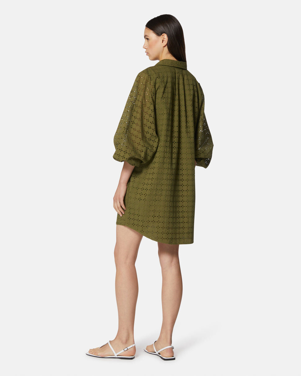 【Silvian Heach】簍空花拋袖襯衫洋裝