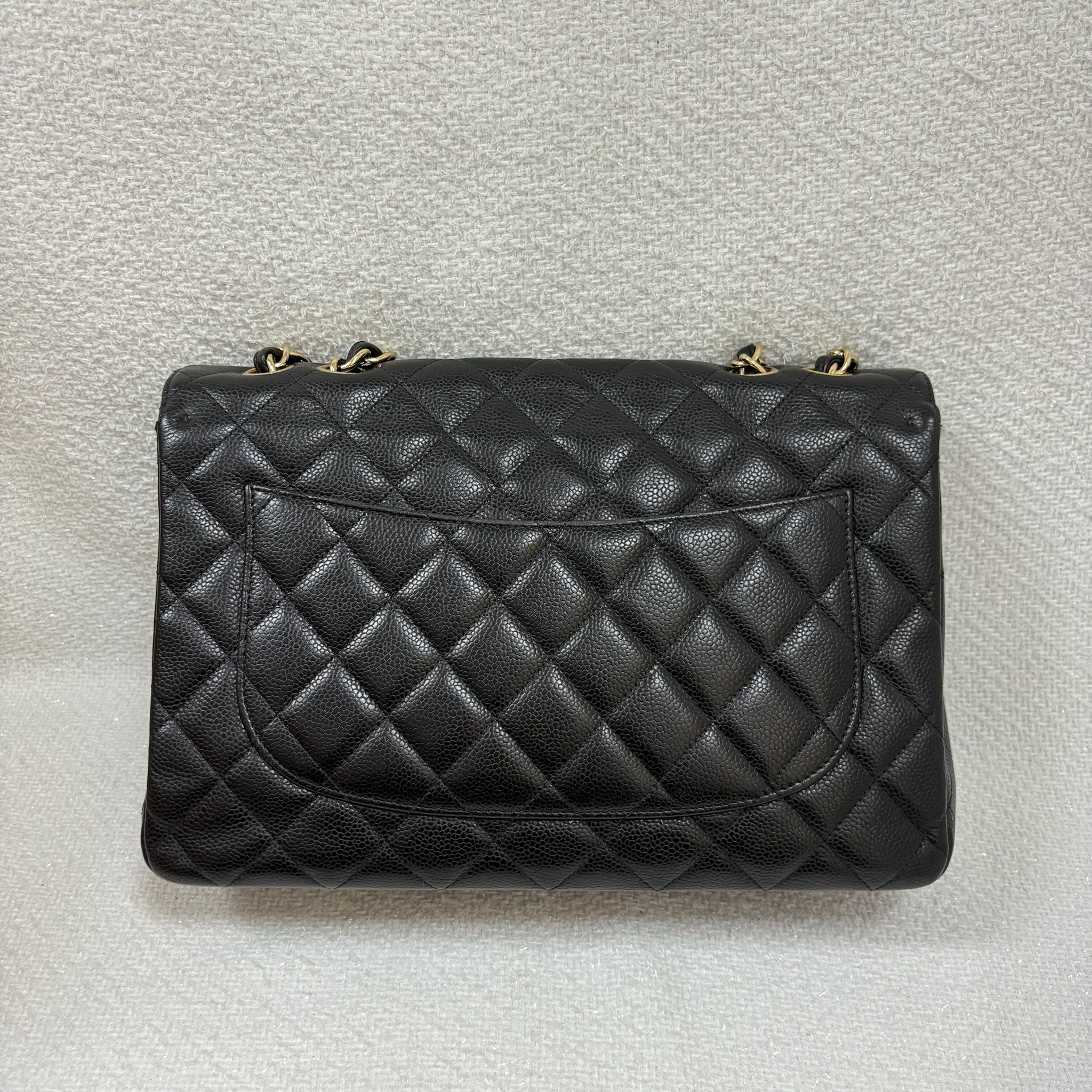 Chanel Classic Flap Jumbo Single Flap - Black / Ghw