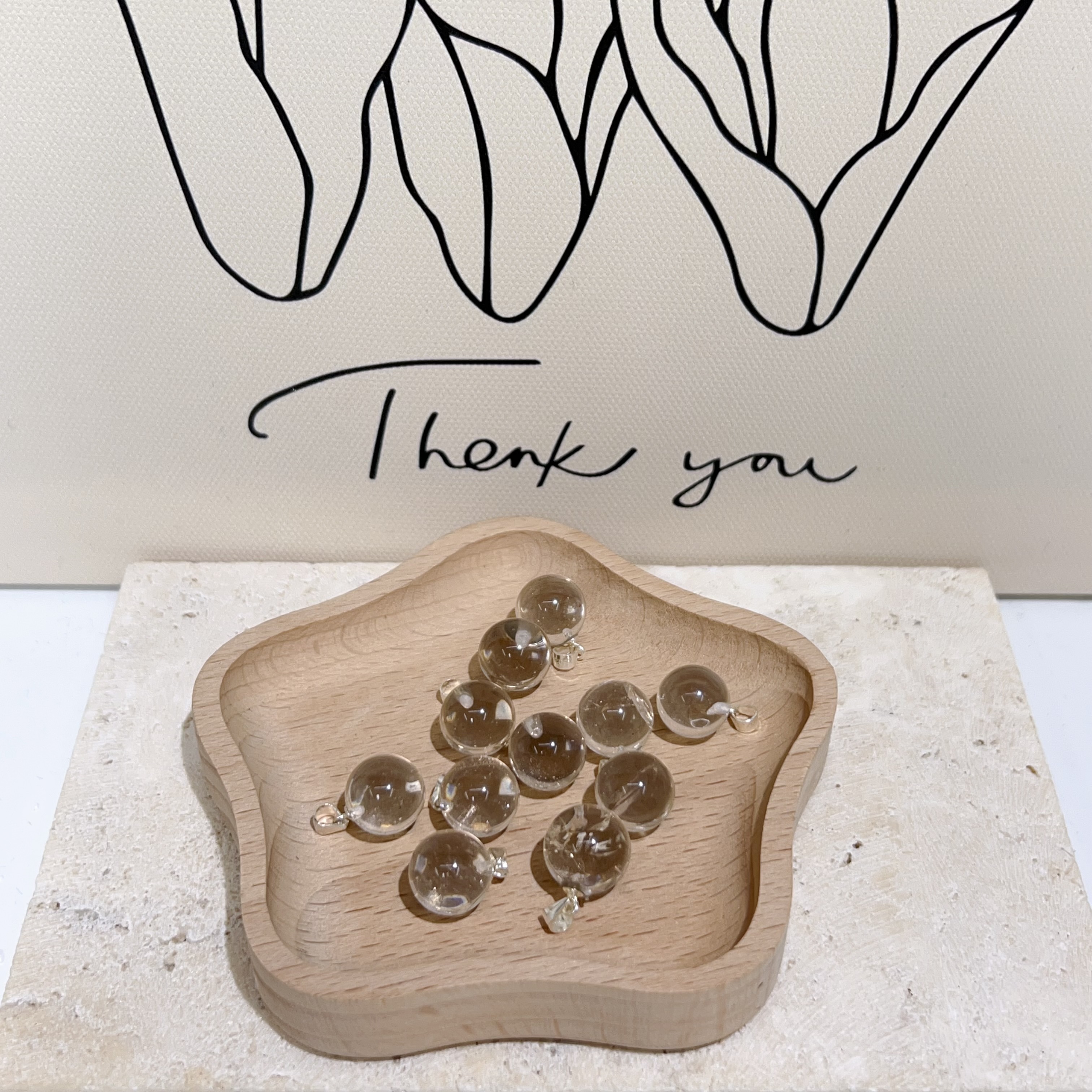 白水晶波波純銀吊墜