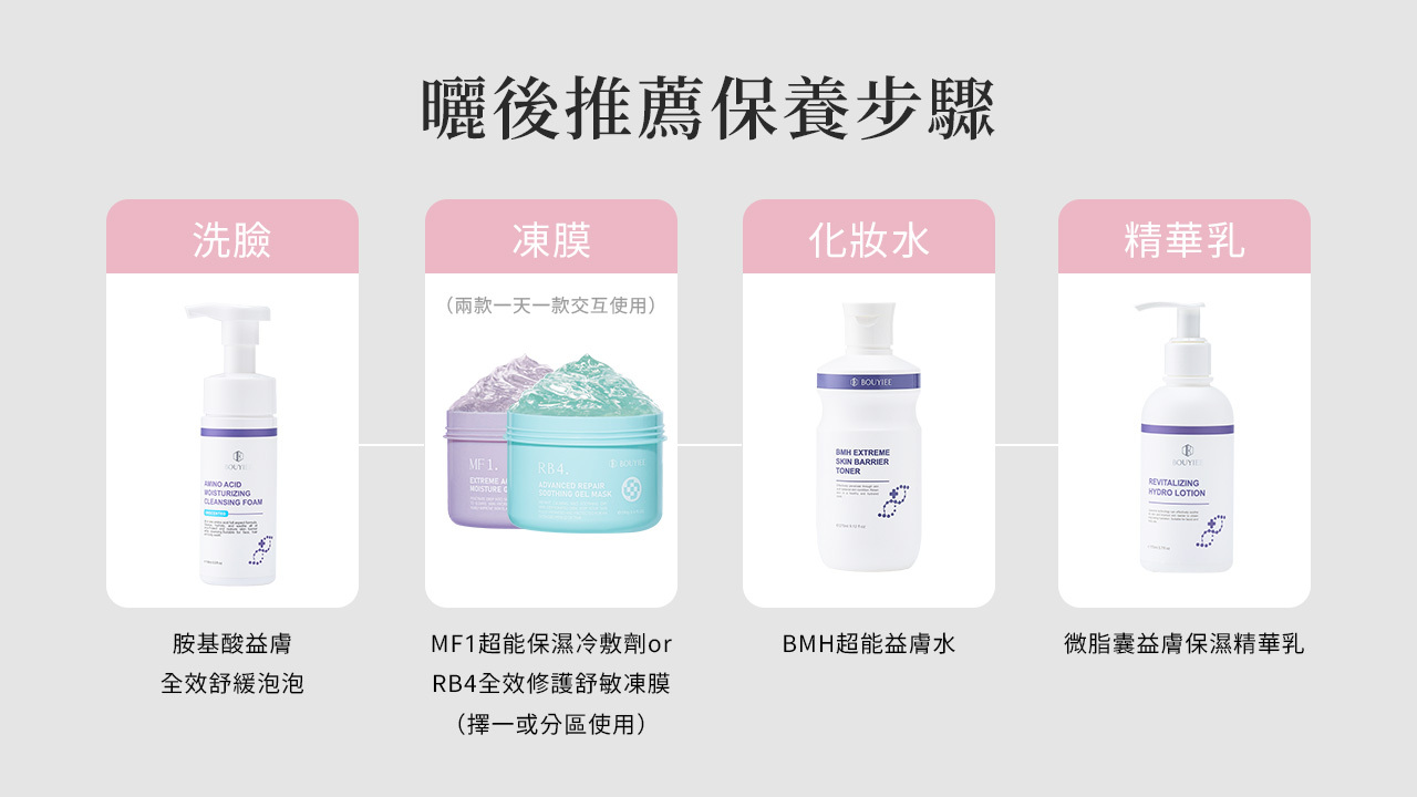 曬後修護推薦使用流程