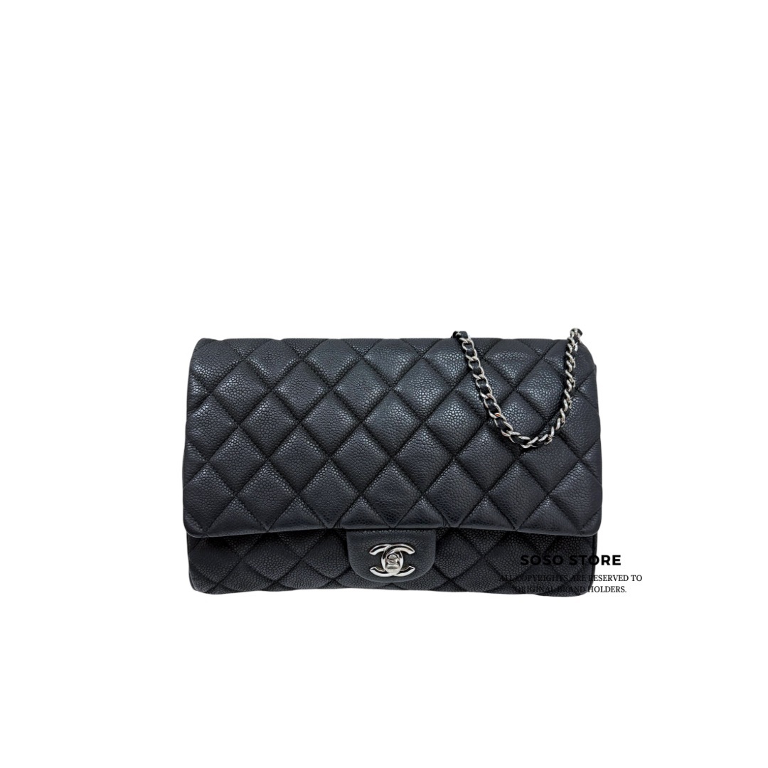 Chanel Timeless Chain Shoulder Bag - Black / Shw