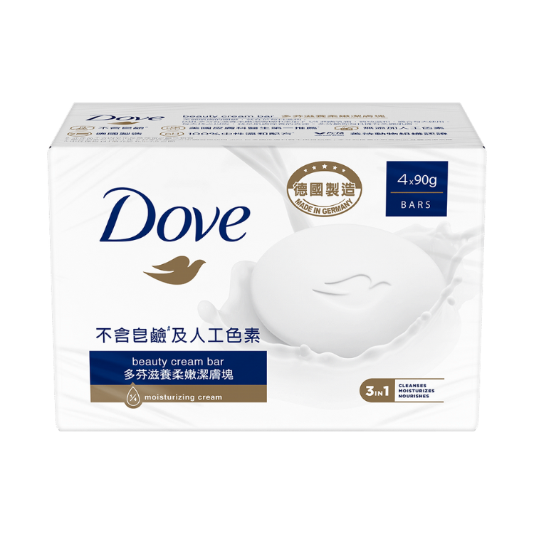 (箱購)多芬潔膚塊-滋養柔嫩90G(4)x12組