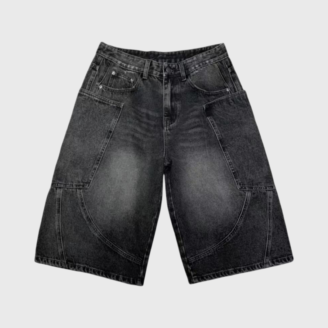 自訂款 大口袋彎刀牛仔短褲