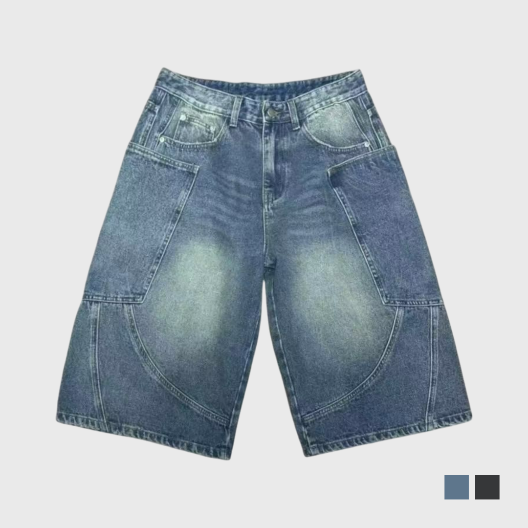 自訂款 大口袋彎刀牛仔短褲
