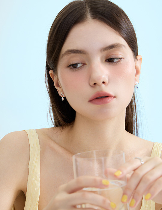 【925純銀】海洋星點。針式耳環