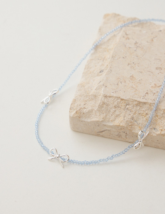 閃耀藍調蝴蝶結項鍊