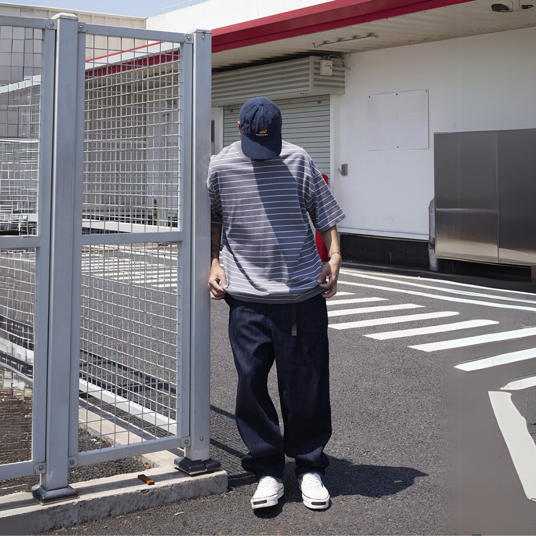 超好看圓領雙色條紋短袖