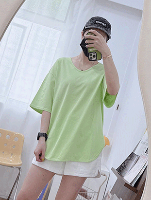 春夏新款/下圓弧開叉素ᴛ MANIFEST正韓🇰🇷