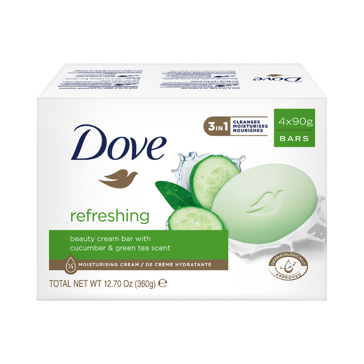 (箱購)多芬潔膚塊-清爽水嫩90G(4)x12組