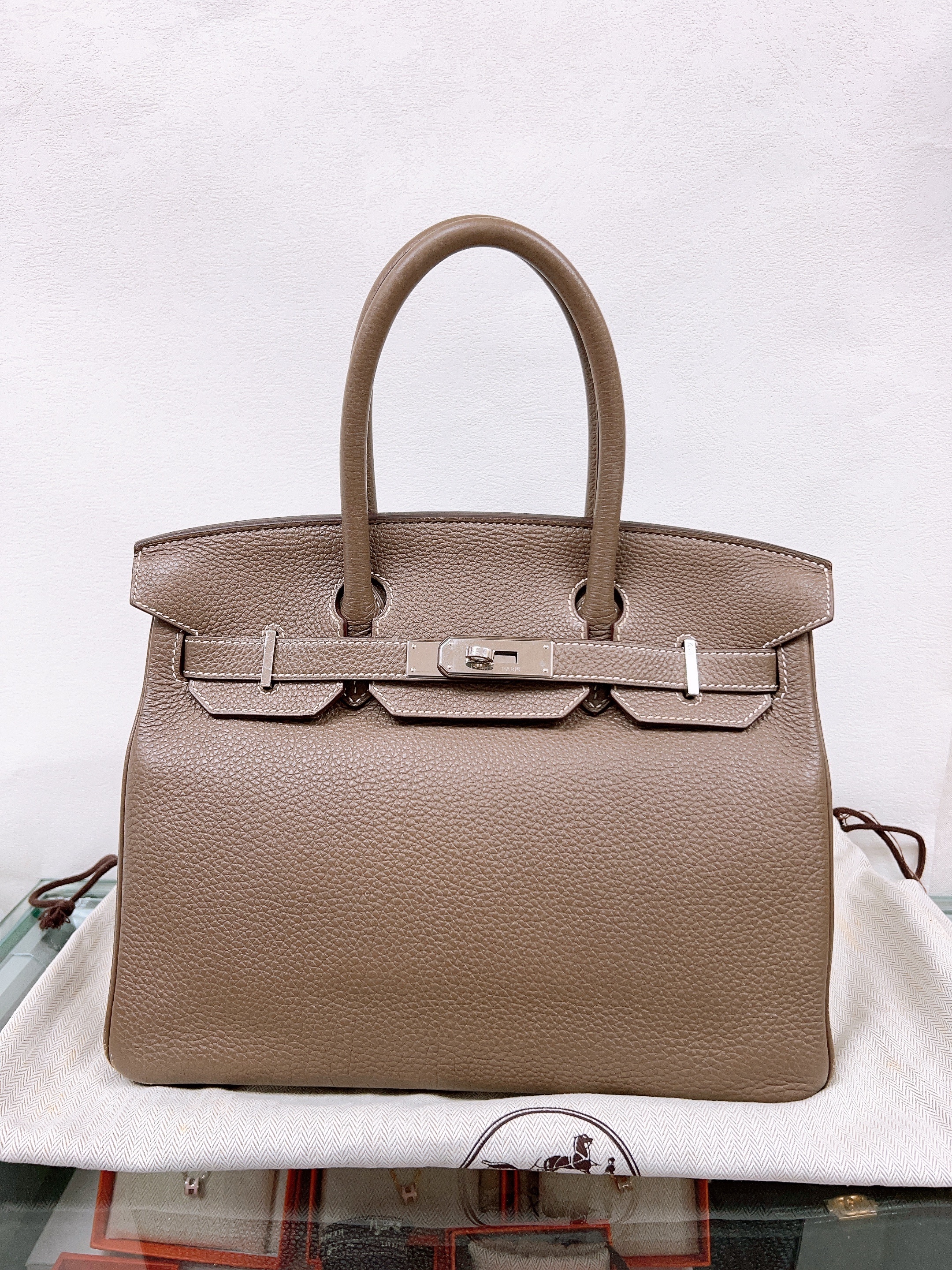 Hermes birkin 30 (etoupe/ stamp square R)