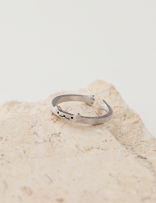 【925純銀】貓爪環抱可調式戒指