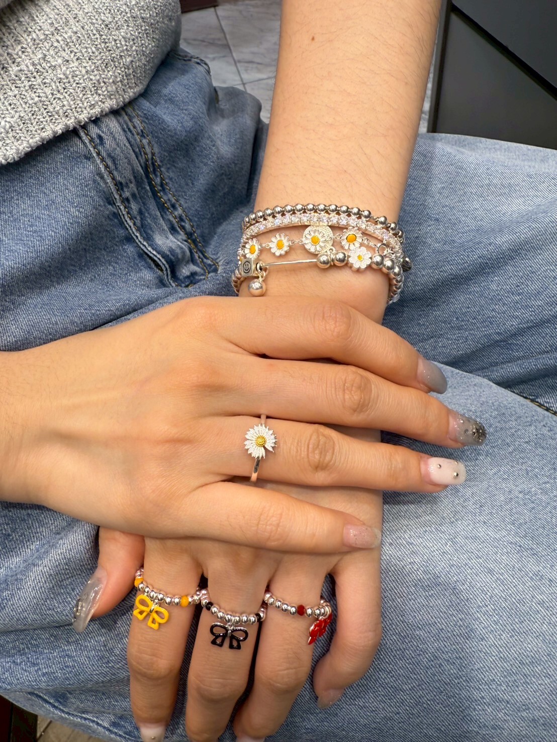 HM4343 925銀GD小雛菊簡約戒指