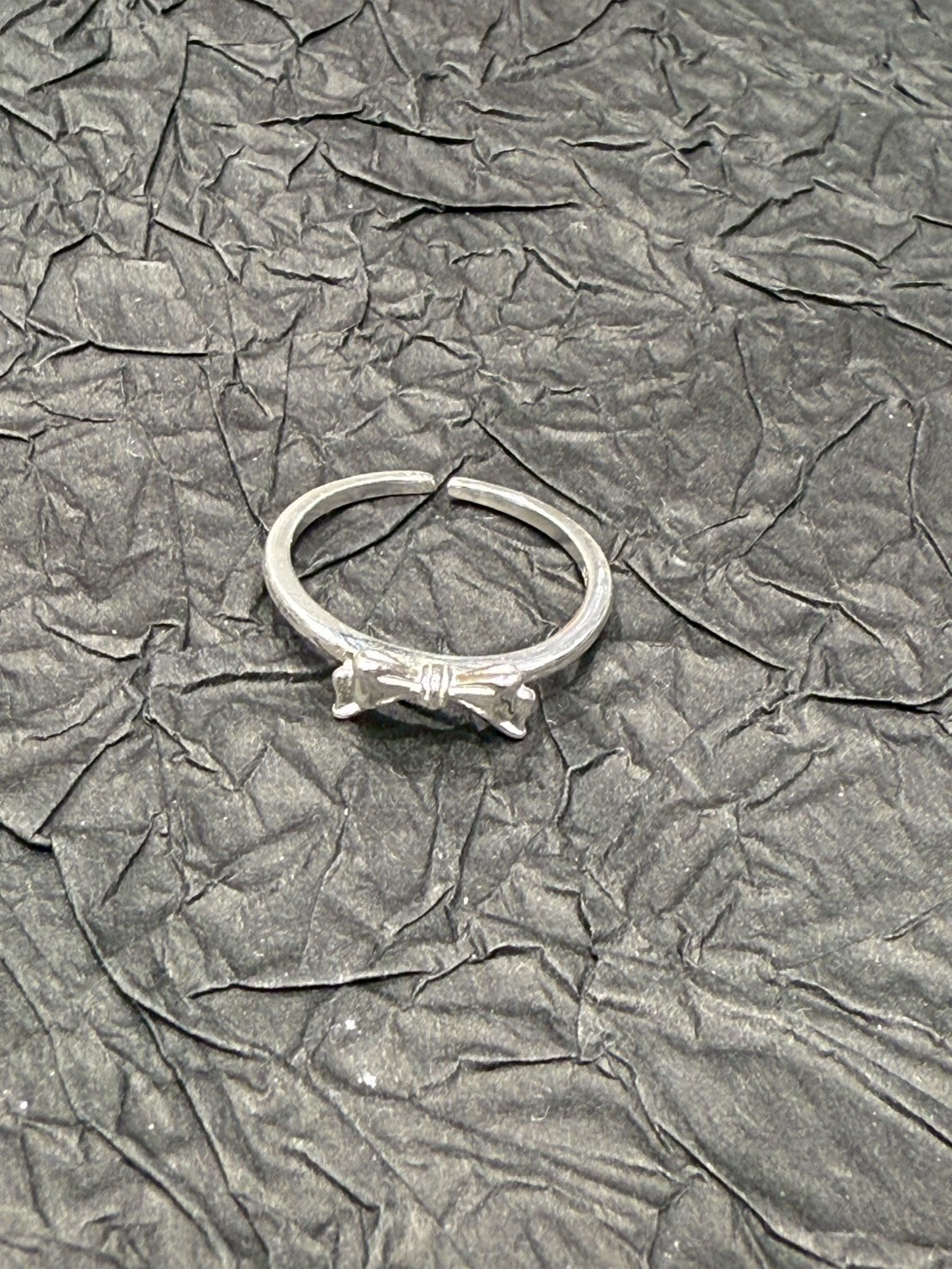 HM4387 925銀甜美蝴蝶結戒指