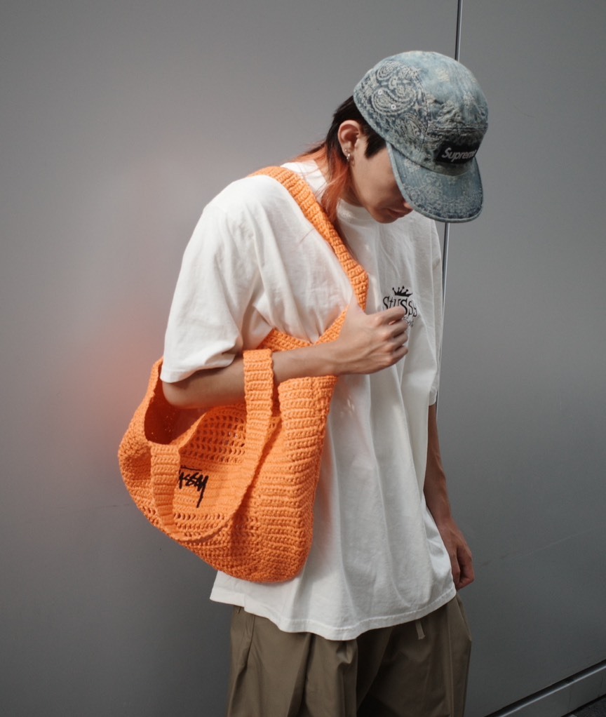 台北店限量專區㊙STUSSY  編織包    米白/粉/橘