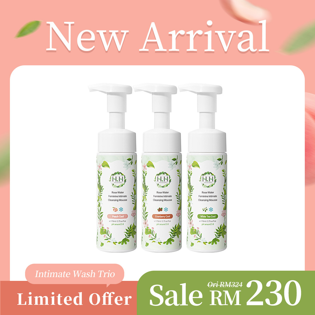 【Trio Set】HH Rose Water Feminine Intimate Cleansing Mousse(170mlx3)