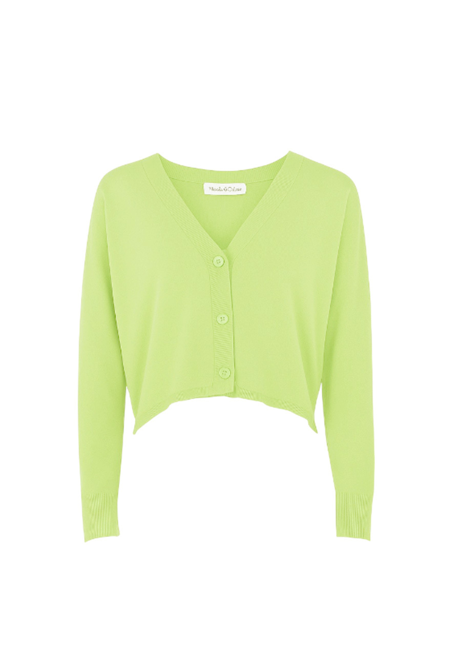 Manila Grace  排釦短罩衫(黃綠)