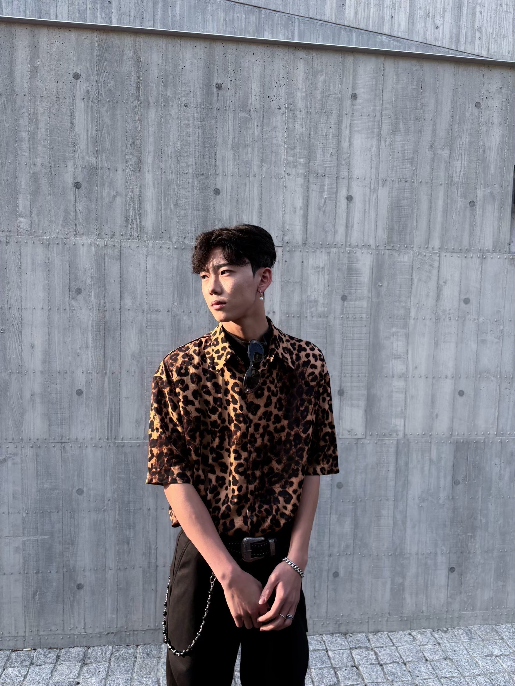 (Goal) 美式復古高級感豹紋襯衫 AW6224