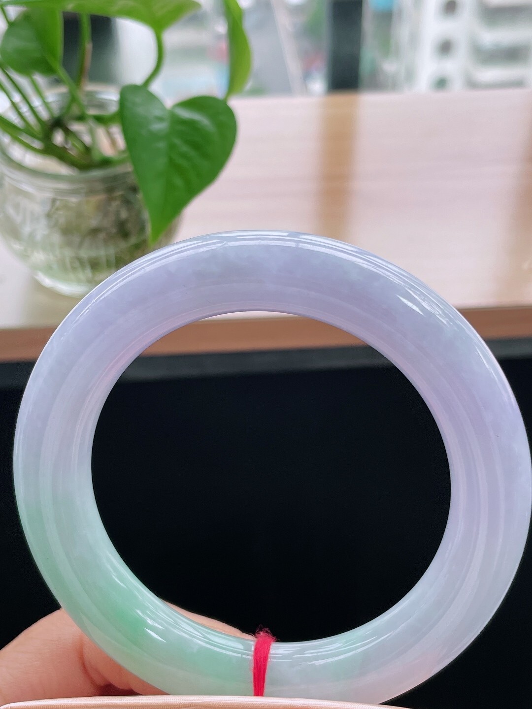 519158 61mm春彩翡翠圓條手鐲 (60-62)