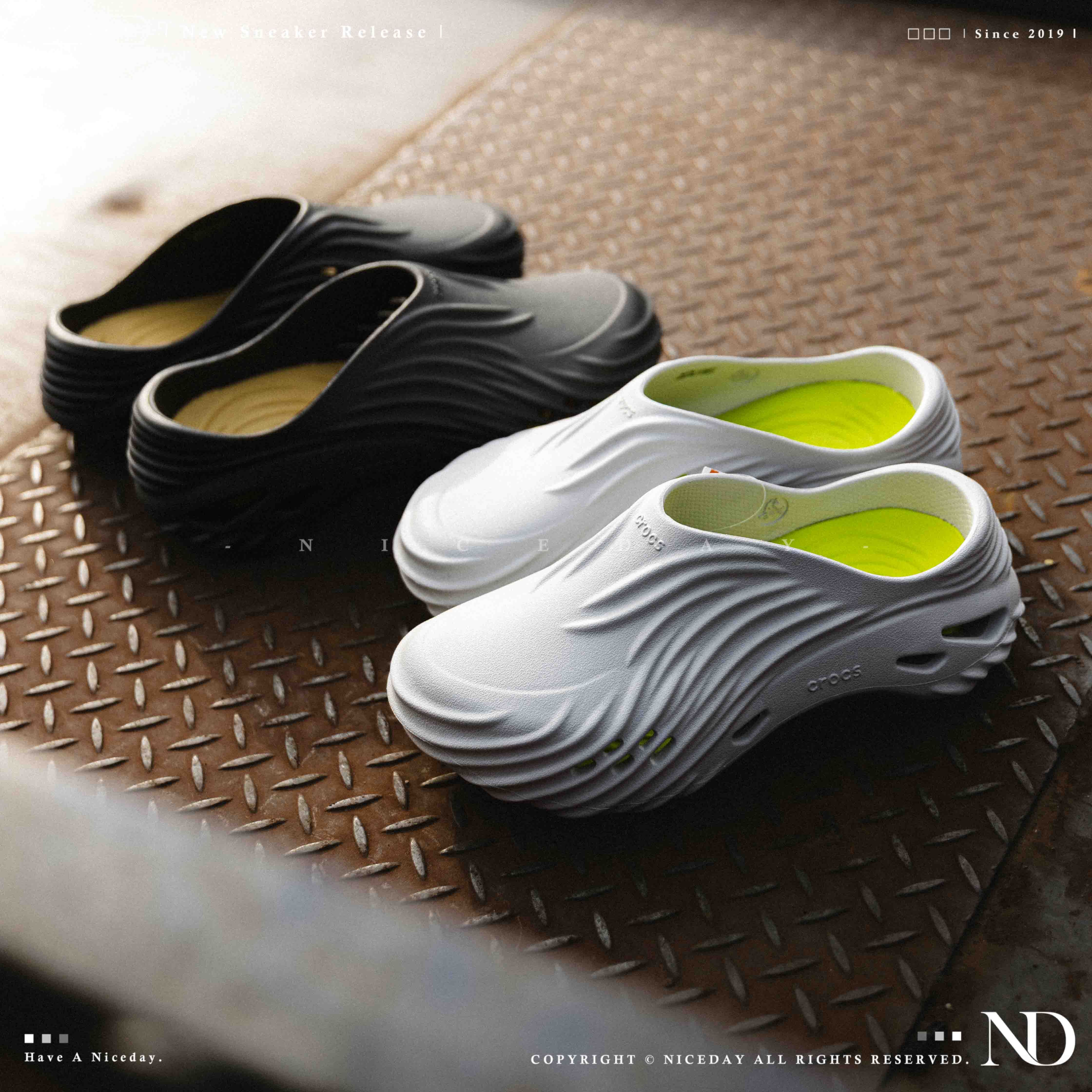 NICEDAY 現貨 Crocs Classic Crush 洞洞鞋 厚底 踩屎感 波波 旋風 天幕 穆勒鞋 210521