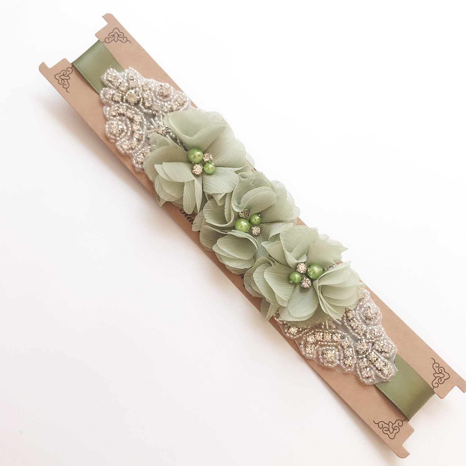 甜美針織花朵禮服腰帶