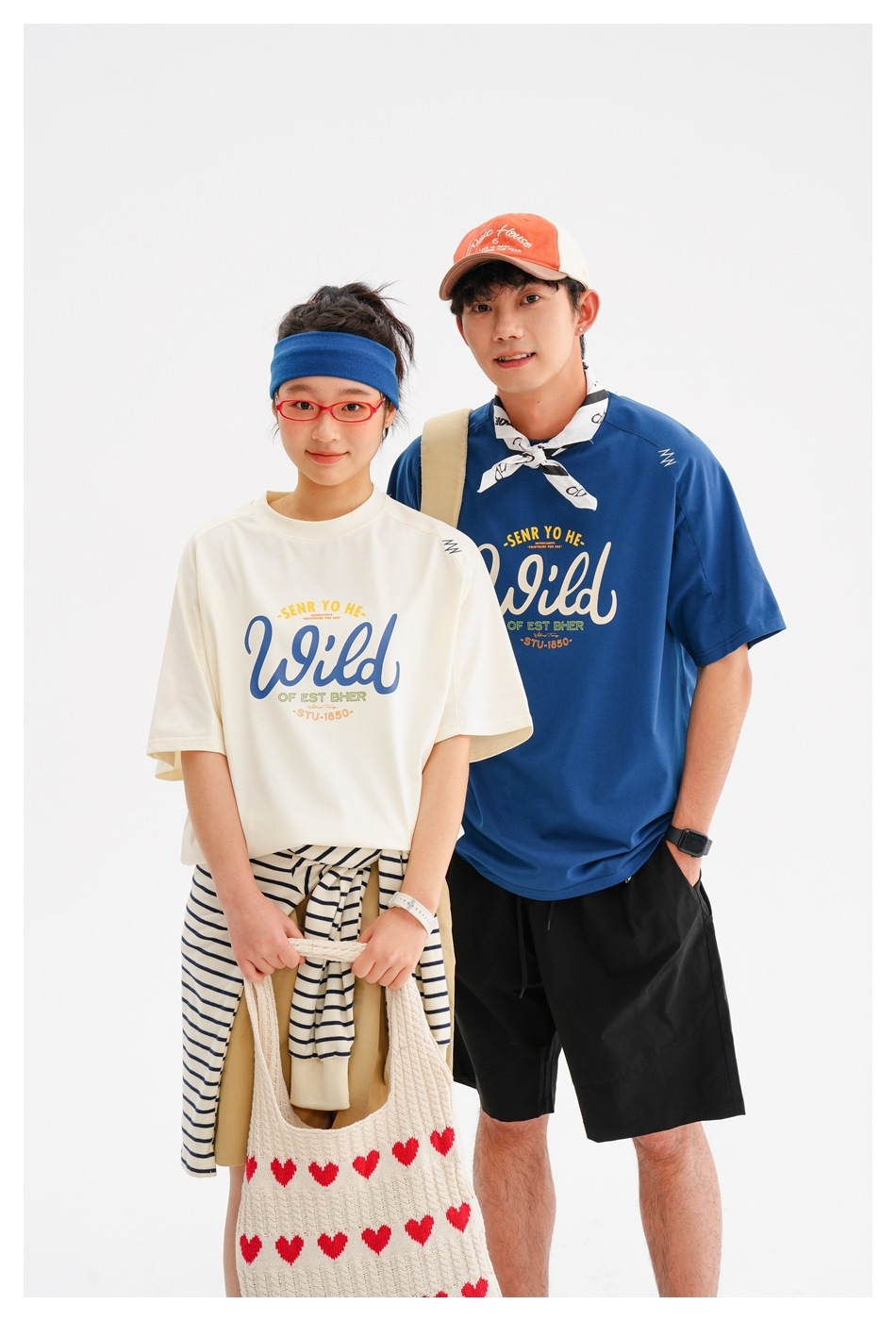 6M12 日系撞色印花字母短棉TEE 三色