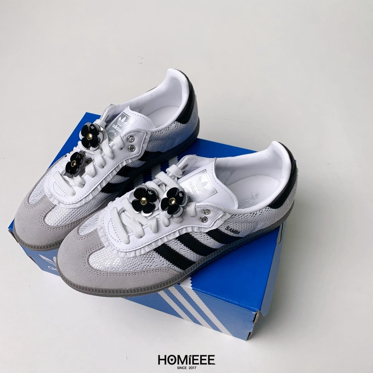 Adidas Samba OG 小香風 編織 小花 德訓鞋 休閒鞋 女鞋 白色 [IH3371]