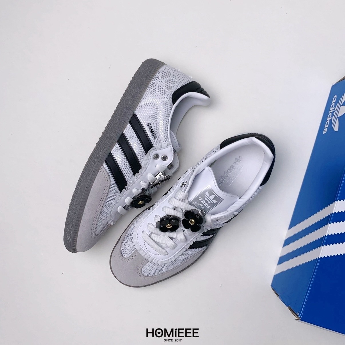 Adidas Samba OG 小香風 編織 小花 德訓鞋 休閒鞋 女鞋 白色 [IH3371]