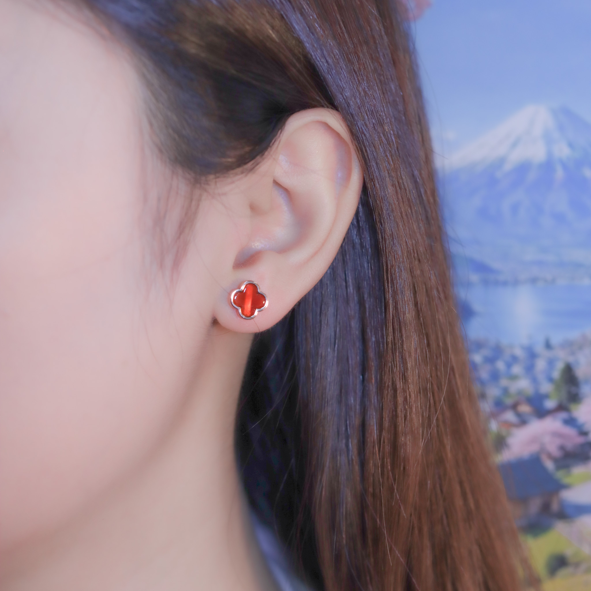 | 925純銀・厚鍍白金・ 厚鍍玫瑰金 | 幸福昇華耳環 (銀/玫瑰金) | EA0995 |